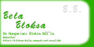 bela bloksa business card